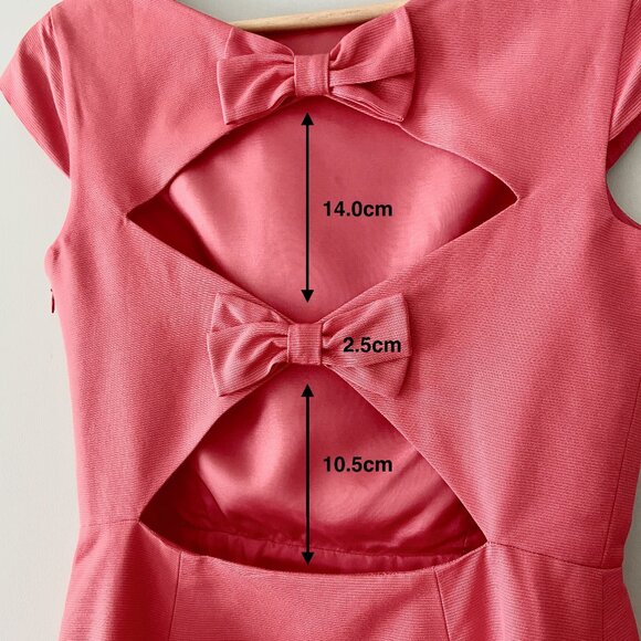 NWOT KATE SPADE Pink Silk/Cotton Dress with Cutout Back and Bows - Size 4 - Picture 7 of 7